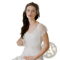 Short Pearl Beaded Mesh Bridal Veil with Gold Hair Comb
