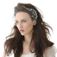 Short Pearl Beaded Mesh Bridal Veil with Gold Hair Comb