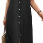 Short Sleeve Button Down Side Slit Shirt Dress