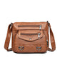 Women's Multi-pocket Faux Leather Heart Studded Crossbody Bag