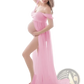 Off the Shoulder Chiffon Maternity Gown for Photoshoots