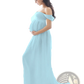 Off the Shoulder Chiffon Maternity Gown for Photoshoots