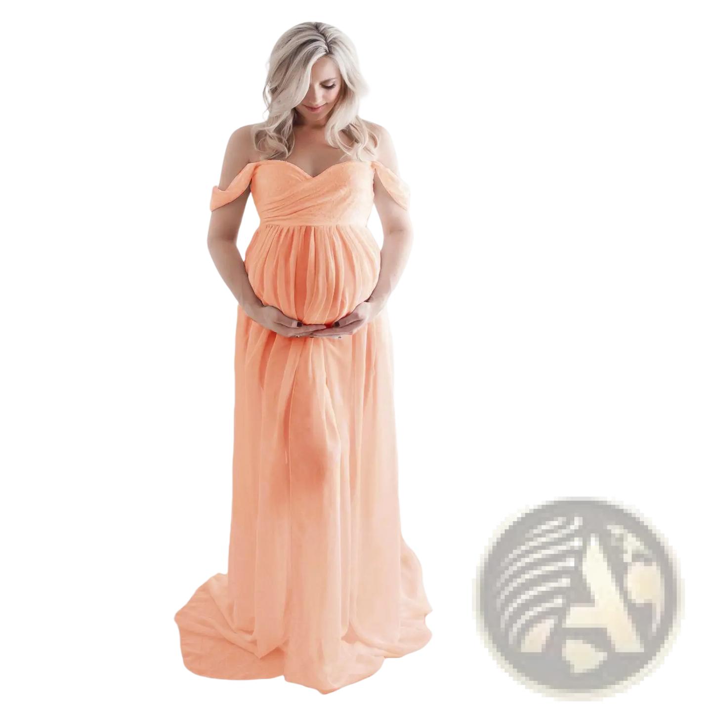 Off the Shoulder Chiffon Maternity Gown for Photoshoots