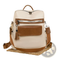 One Shoulder Cream Faux Leather Backpack 35cm