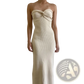 Off Shoulder Knotted Ribbed Knit Midi Dress