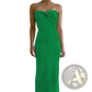 Off Shoulder Knotted Ribbed Knit Midi Dress