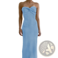 Off Shoulder Knotted Ribbed Knit Midi Dress