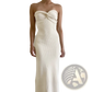 Off Shoulder Knotted Ribbed Knit Midi Dress
