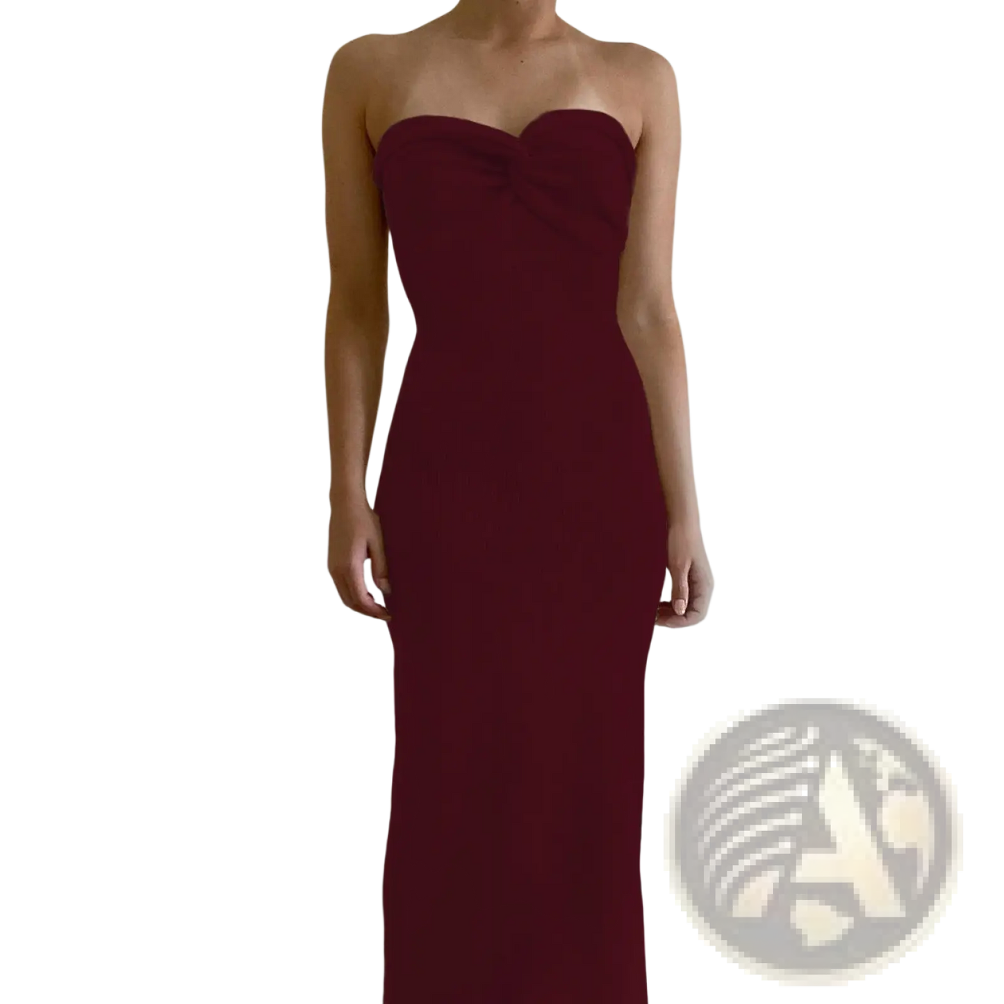 Off Shoulder Knotted Ribbed Knit Midi Dress