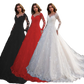 Off Shoulder Lace Long Sleeve Bridal Wedding Gown