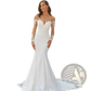 Off the Shoulder Lace Mermaid Wedding Dress with Train