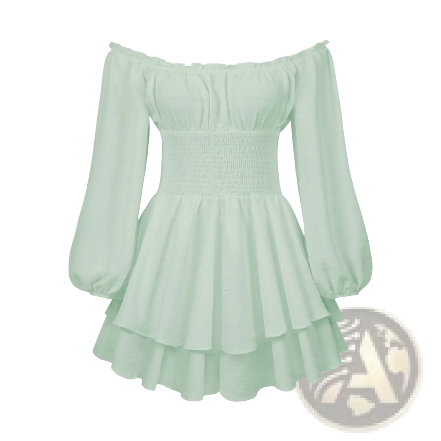 Off Shoulder Long Sleeve Ruffled Tiered Mini Dress