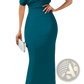 Off the Shoulder Mermaid Evening Gown with Draped Bodice