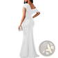 Off the Shoulder Mermaid Evening Gown with Draped Bodice