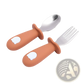 Silicone Baby Spoon and Fork Stainless Steel Cutlery Set