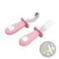 Silicone Baby Spoon and Fork Stainless Steel Cutlery Set