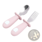 Silicone Baby Spoon and Fork Stainless Steel Cutlery Set