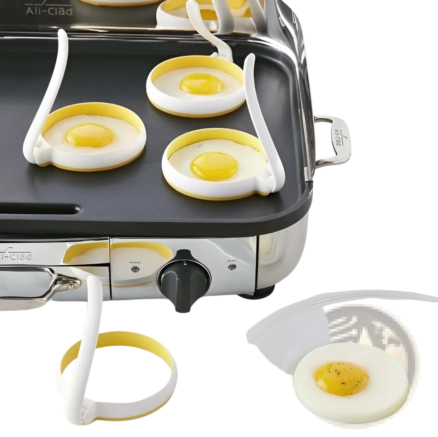 Silicone Egg Ring Round Omelette Mold with Handle