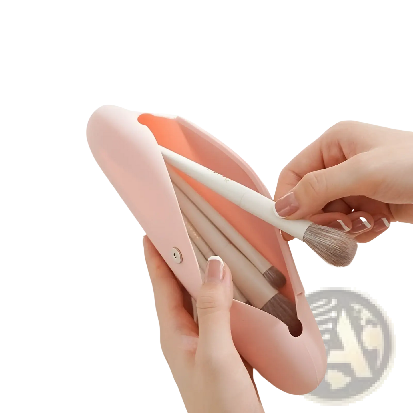 Silicone Makeup Brush Travel Bag Pink Case
