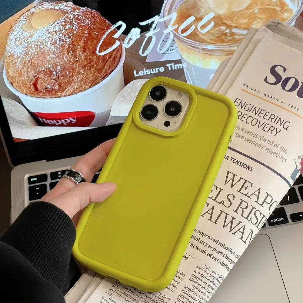 Frosted Matte Silicone Minimalist Couple Phone Case