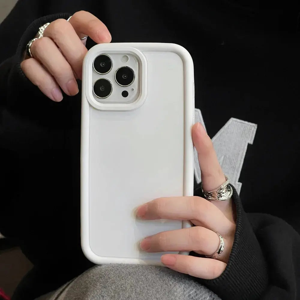 Frosted Matte Silicone Minimalist Couple Phone Case