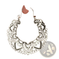 Silver Filigree Mandala Crescent Hoop Earrings