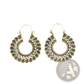 Silver Filigree Mandala Crescent Hoop Earrings