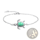 Silver Sea Turtle Opal Inlay Anklet