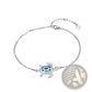 Silver Sea Turtle Opal Inlay Anklet