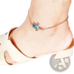 Silver Sea Turtle Opal Inlay Anklet