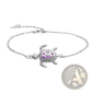 Silver Sea Turtle Opal Inlay Anklet