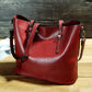 Vintage Oil Wax Leather Tote and Shoulder Bag