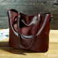Vintage Oil Wax Leather Tote and Shoulder Bag