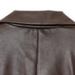 Women's Straight Brown Faux Leather Blazer