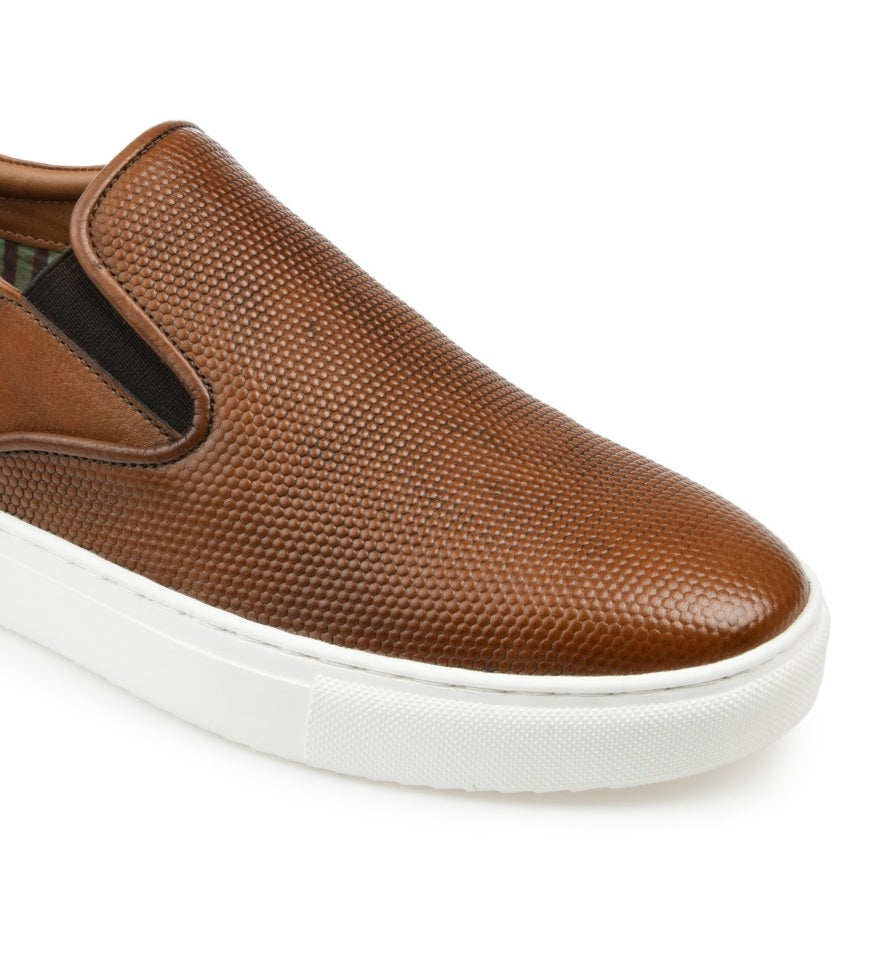 Thomas & Vine Men's Conley Slip On Leather Sneakers Brown Size 9 M