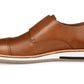 Thomas & Vine Men's Thatcher Cap Toe Monk Strap Dress Shoes Brown Size 8.5 M