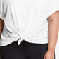 Champion Women's Tie Front T-Shirt White Size 3X