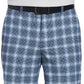 PGA Tour Men's Moisture Wicking Stretch Plaid Golf Shorts Blue Size 38