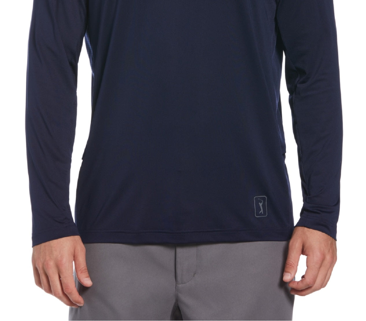 PGA Tour Men's Mixed Media Sun Protection Golf Shirt Blue Size Medium