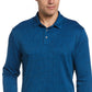 PGA Tour Men's Houndstooth Long Sleeve Golf Polo Shirt Blue Size Small