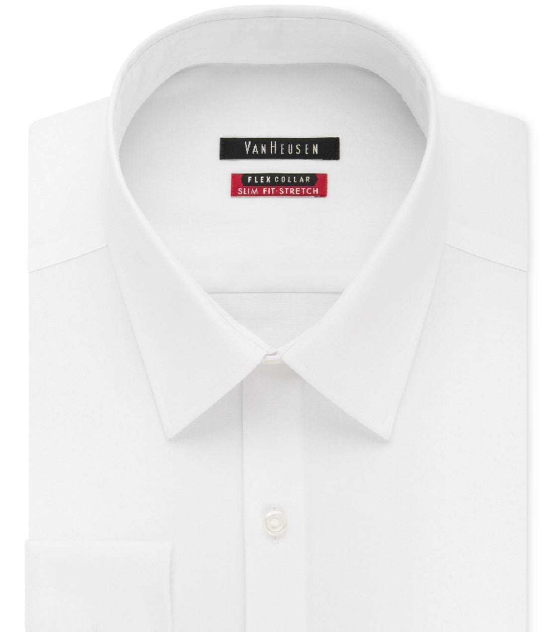 Van Heusen Men's Slim Fit Flex Collar Stretch Solid Dress Shirt White Size 16X34X35