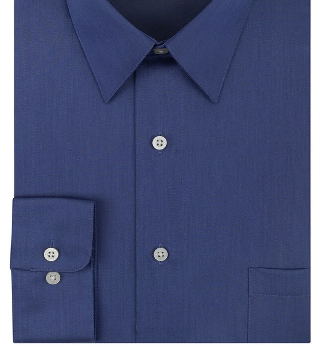 Arrow Men's Classic Fit No Iron Pocket Dress Shirt Blue Size 17 1/2
