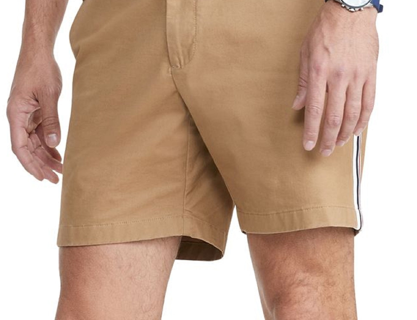 Tommy Hilfiger Men's Th Flex Theo 7 Short With Side Stripe Brown Size Large