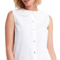 H Halston Women's Sleeveless Lace Collar Blouse White Size Medium