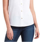 H Halston Women's Sleeveless Lace Collar Blouse White Size Medium