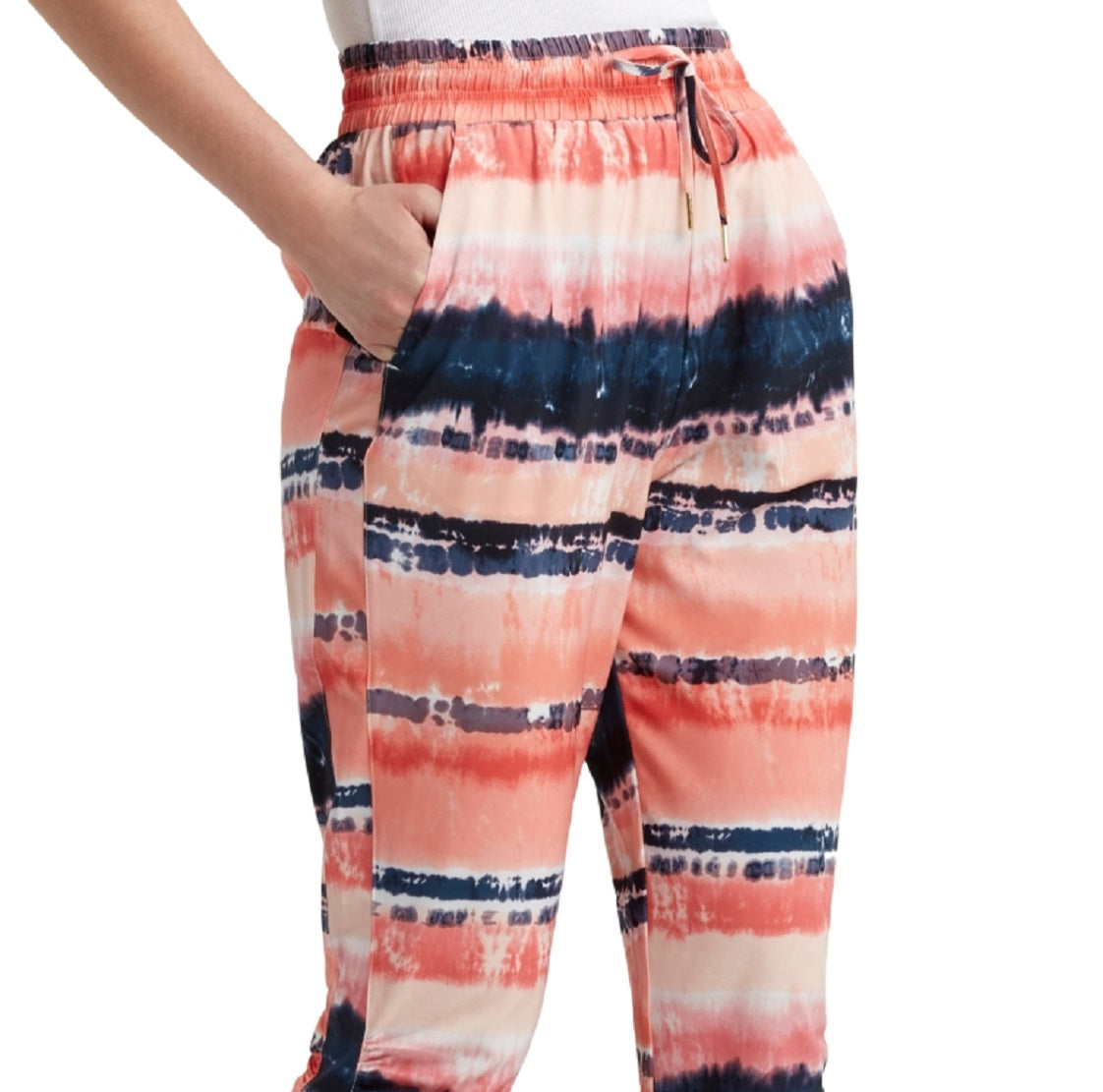 H Halston Women's Ruched Jogger Pants Pink Size Medium