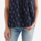 Lucky Brand Women's Cotton Printed Tie Neck Top Blazer Blue Size X-Small
