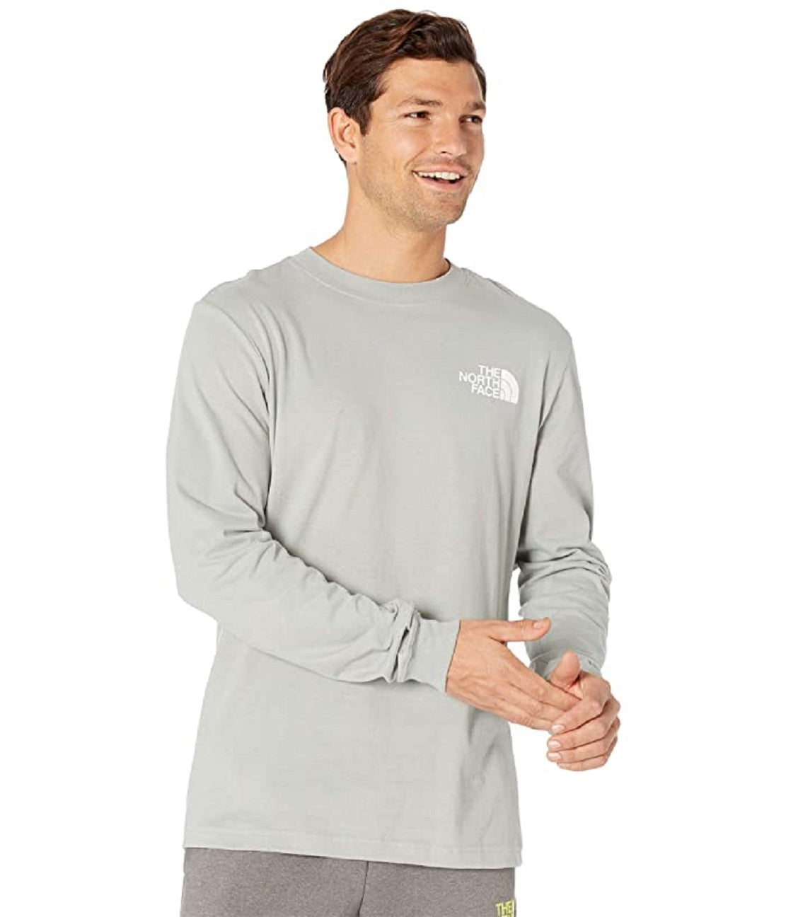 The North Face Men's Ls Box Nse Tee Gray Size Large