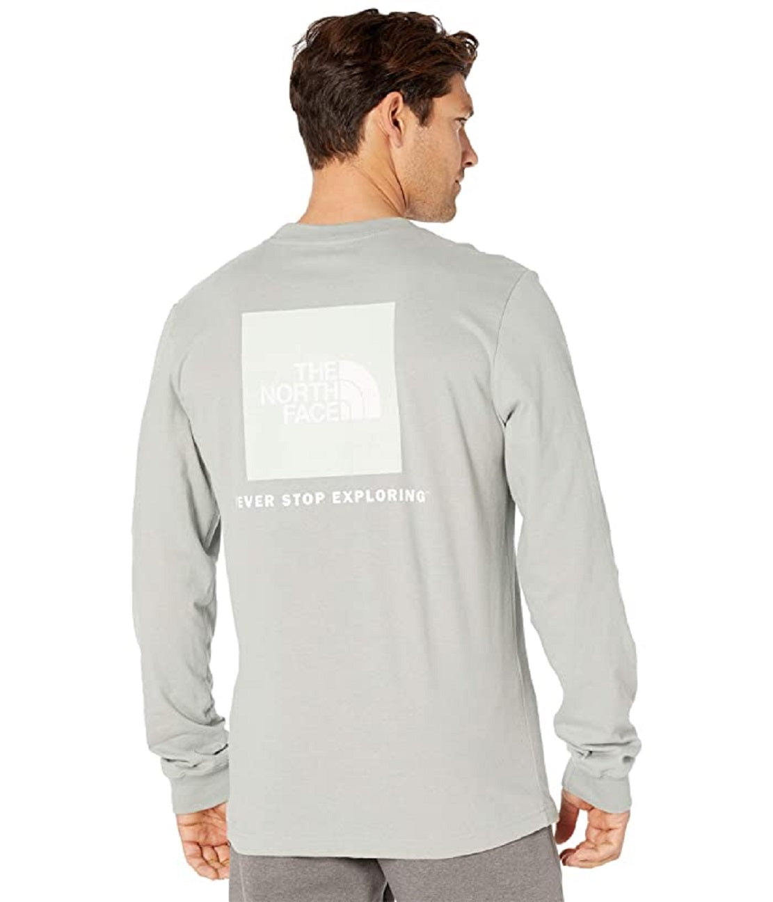 The North Face Men's Ls Box Nse Tee Gray Size Large