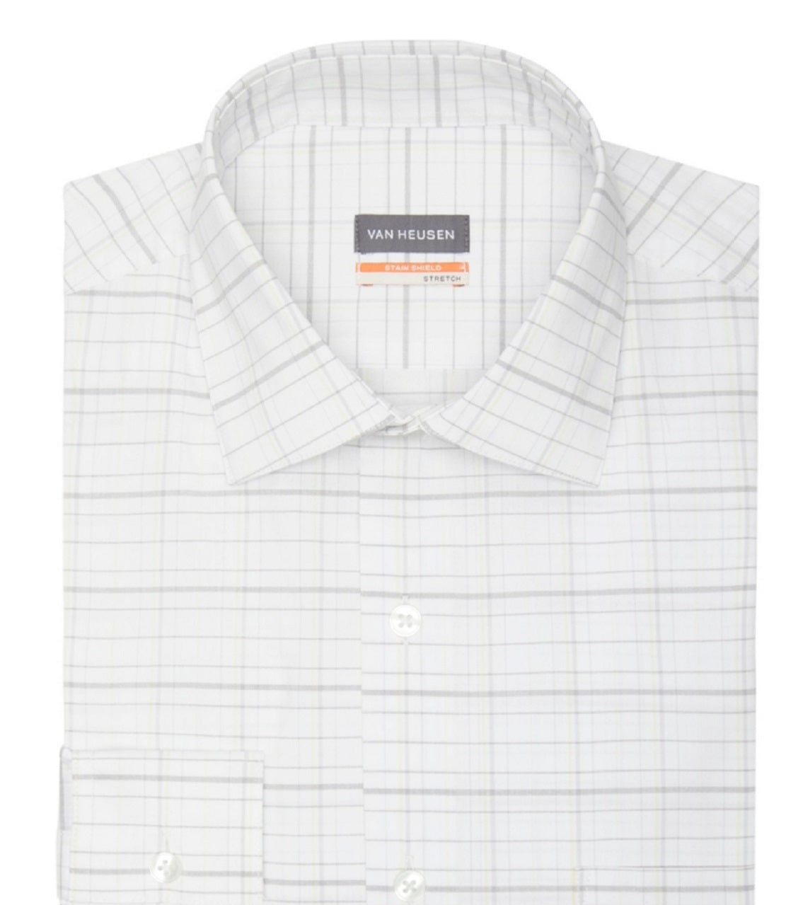 Van Heusen Men's Stain Shield Regular Fit Dress Shirt Yellow Size 16X34X35